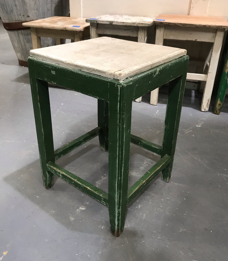 Vintage  European  Wooden Stool  #3660 I