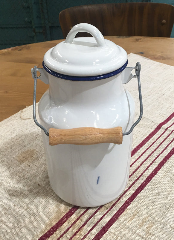 Vintage European Enamel Milk Can #3231