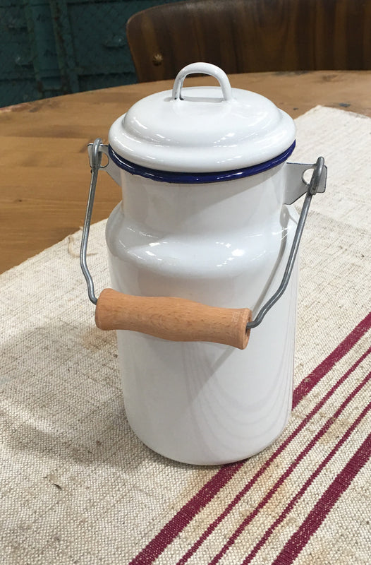 Vintage European Enamel Milk Can #3232