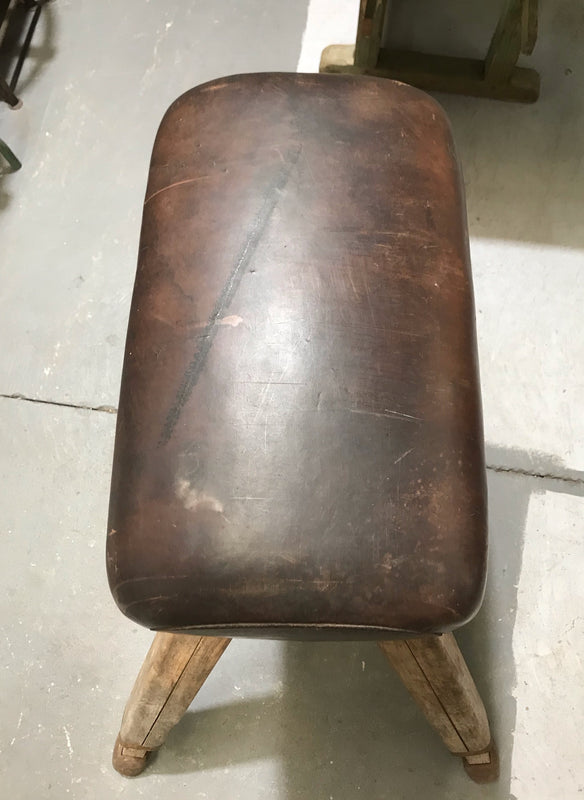 Vintage  Romanian Leather Pommel Horse  #3666