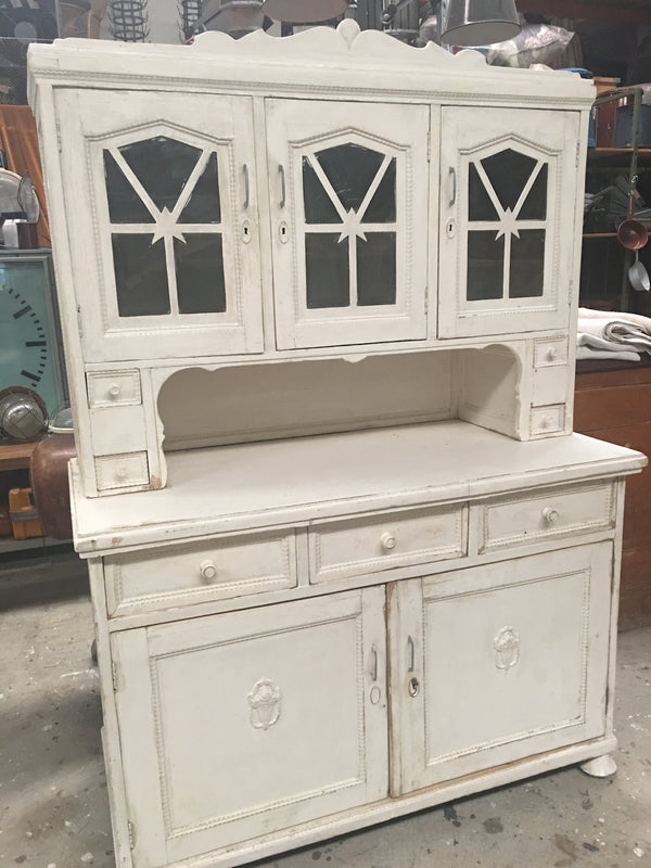 Vintage industrial European wooden kitchen cabinet #1954