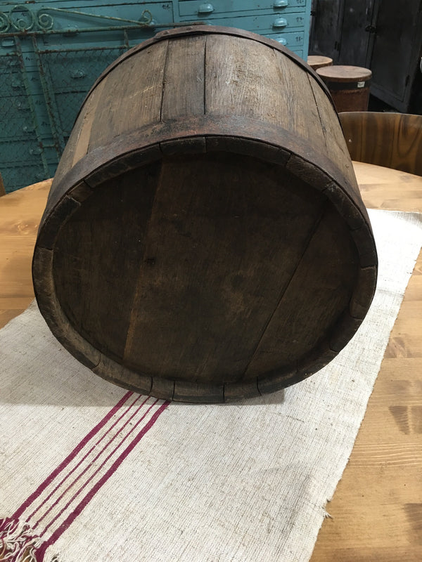 Vintage  European Wooden Water Bucket #3234 (2)