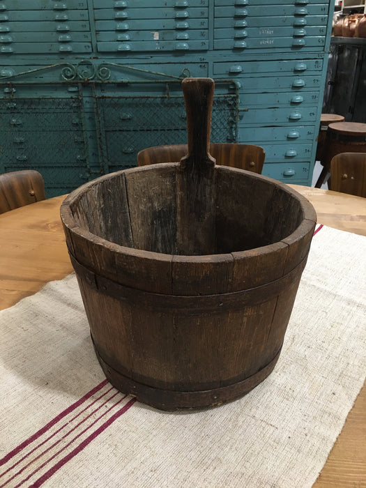 Vintage  European Wooden Water Bucket #3234 (3)