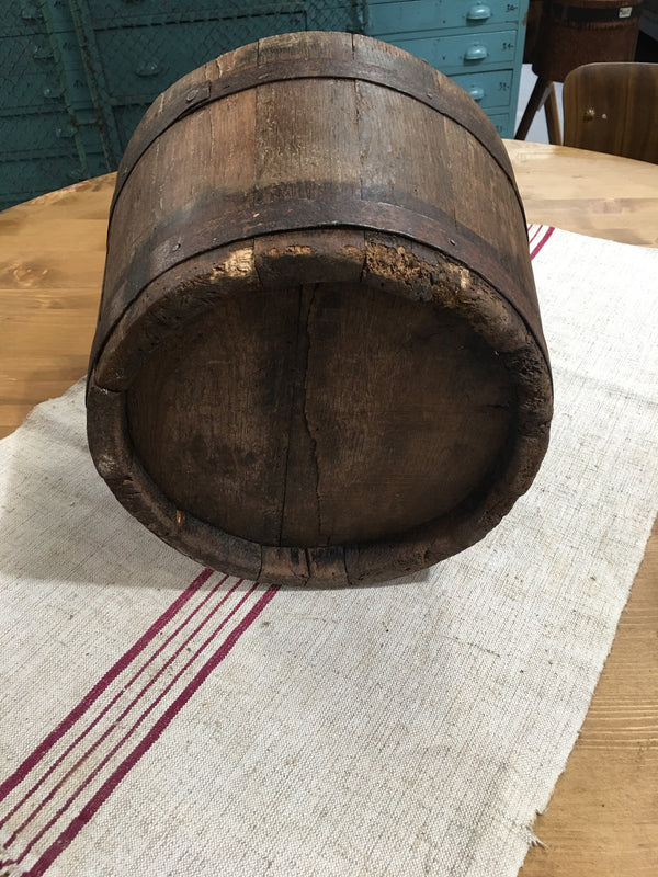 Vintage  European Wooden Water Bucket #3234 (3)