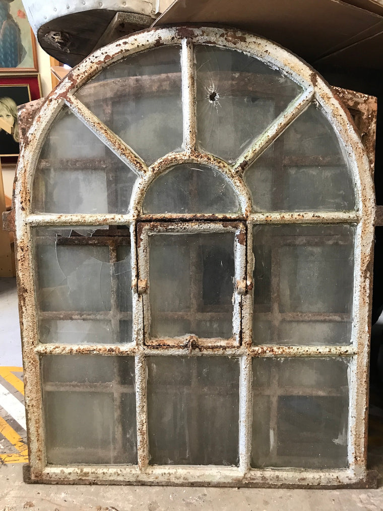 Vintage industrial European cast iron  window # 2389