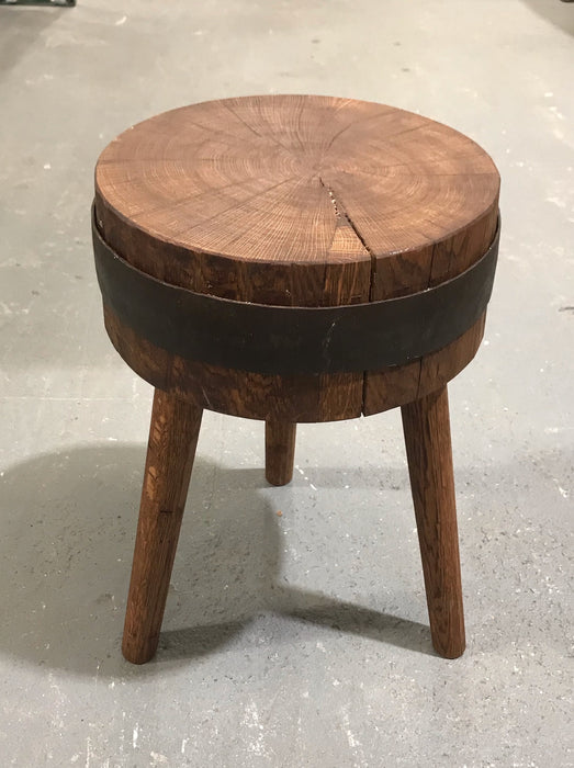 Vintage  European Wooden Block Stool #3671A