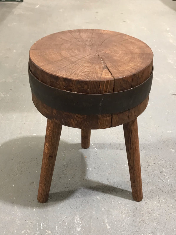 Vintage  European Wooden Block Stool #3671A