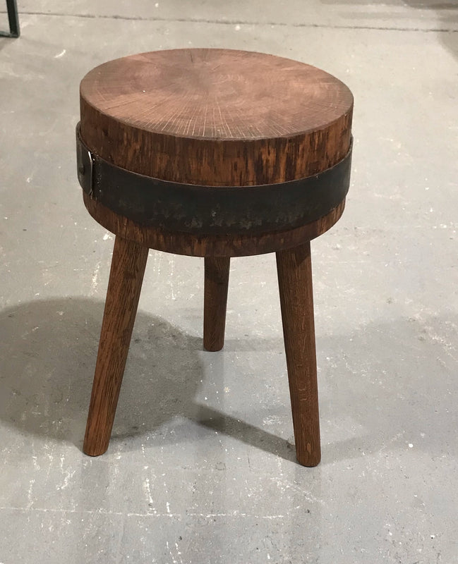 Vintage  European Wooden Block Stool #3671B