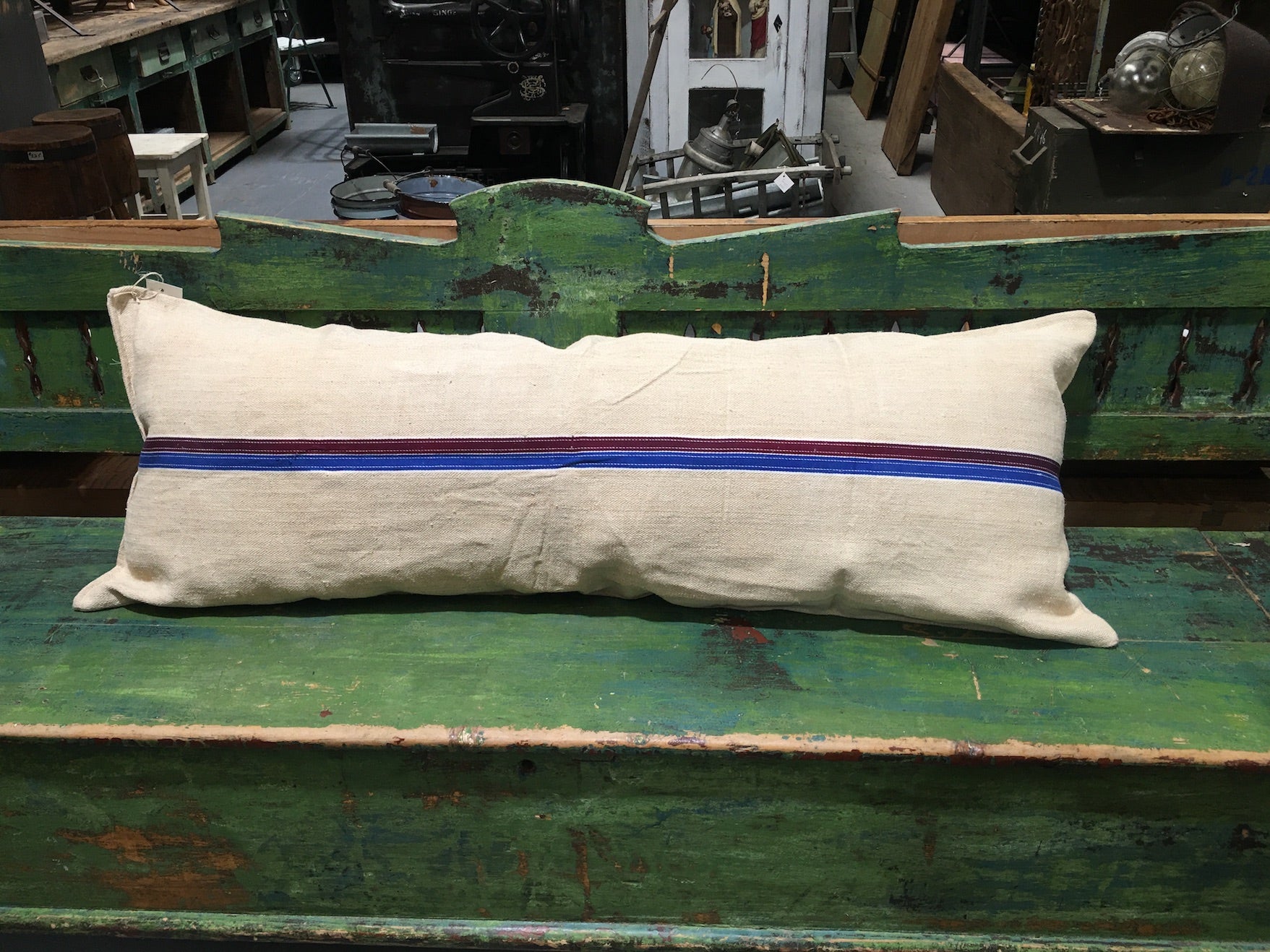 Vintage  Linen "Grainsack" Body Pillow #3235 (1)