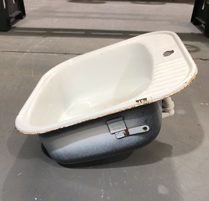 Vintage  European Enamel Wall Sink #3759A