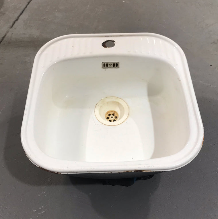 Vintage  European Enamel Wall Sink #3759B
