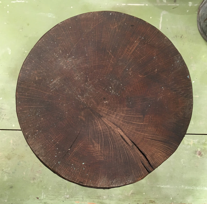 Vintage  European Wooden Block Stool #3240 (1)