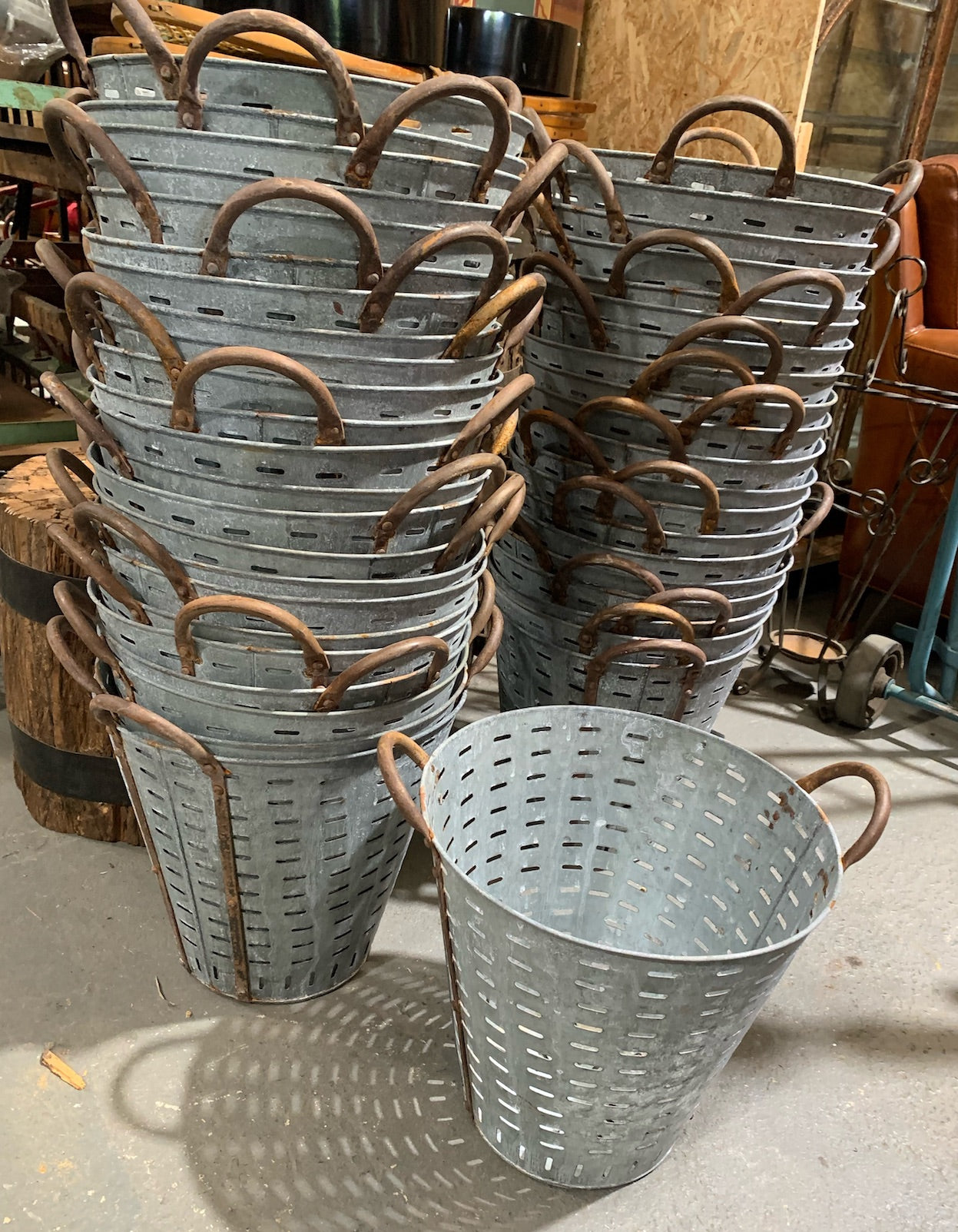 Turkish Galvanised Olive Picking Bucket  #4601 Byron