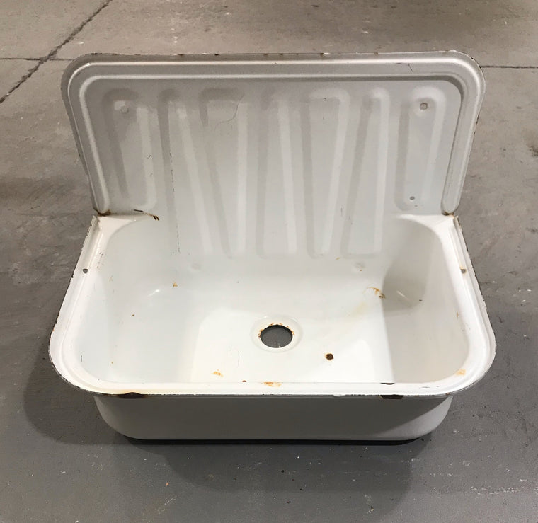 Vintage  European Enamel Wall Sink #3759F