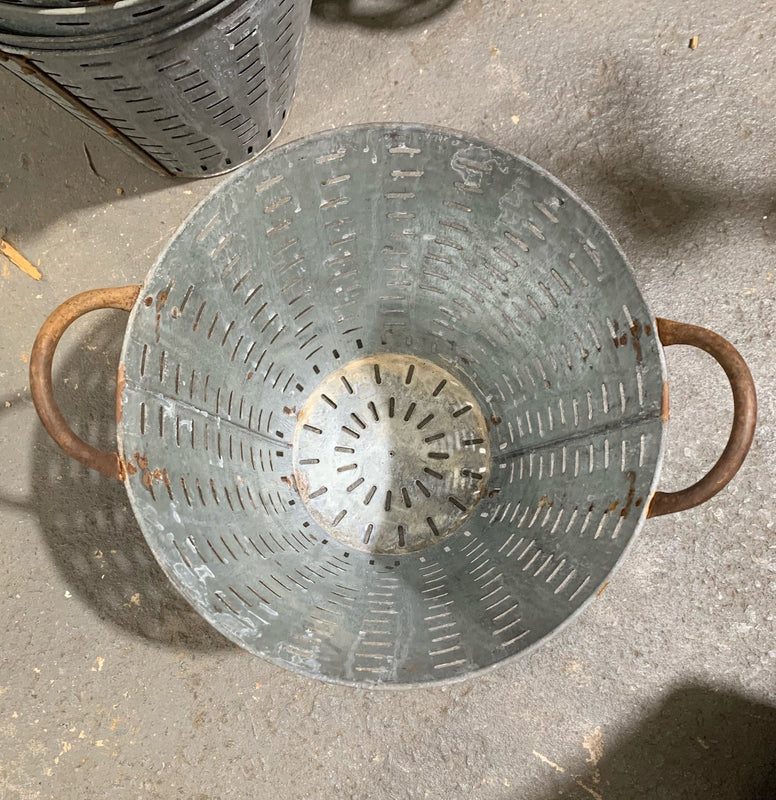 Turkish Galvanised Olive Picking Bucket  #4601 Byron