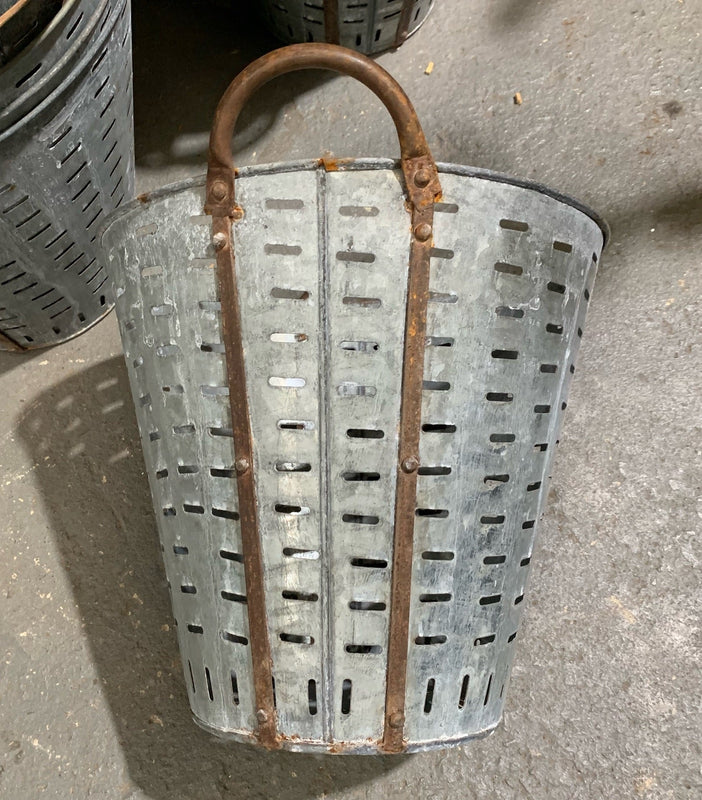 Turkish Galvanised Olive Picking Bucket  #4601 Byron