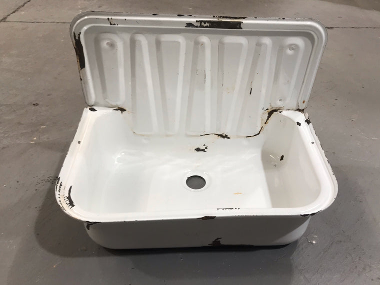Vintage  European Enamel Wall Sink #3759G