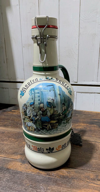 Vintage Painted German Beer Bottle  #4517