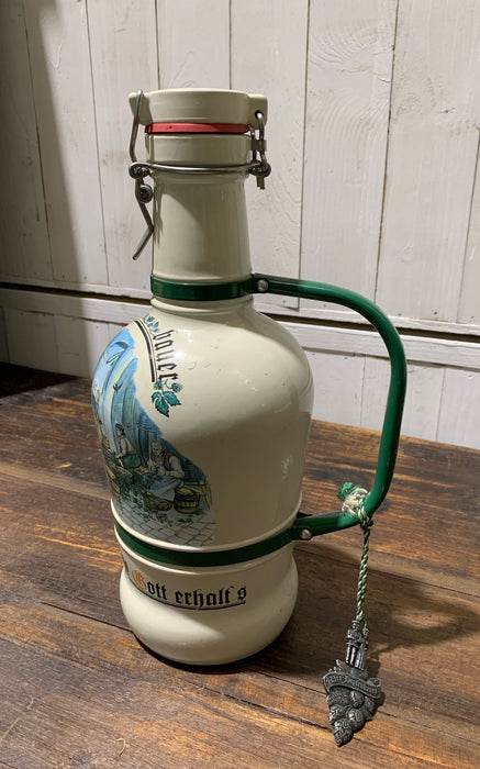Vintage Painted German Beer Bottle  #4517