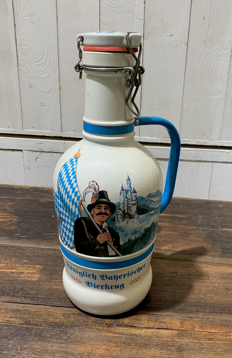 Vintage Painted German Beer Bottle  #4520