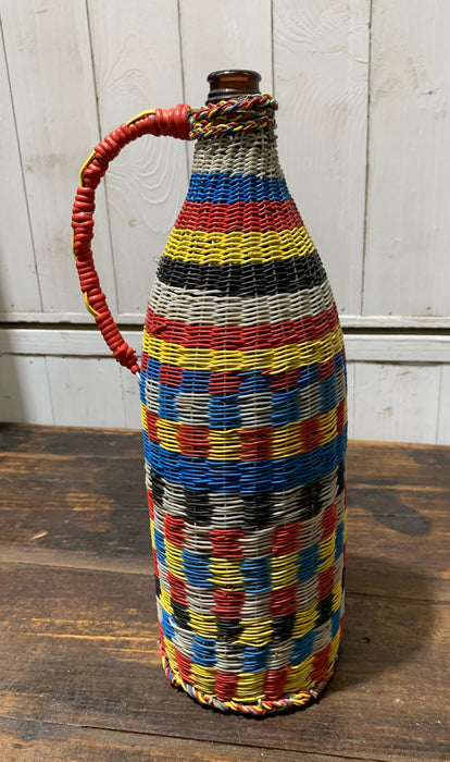 Vintage Plastic Woven  Beer Bottle  #4521