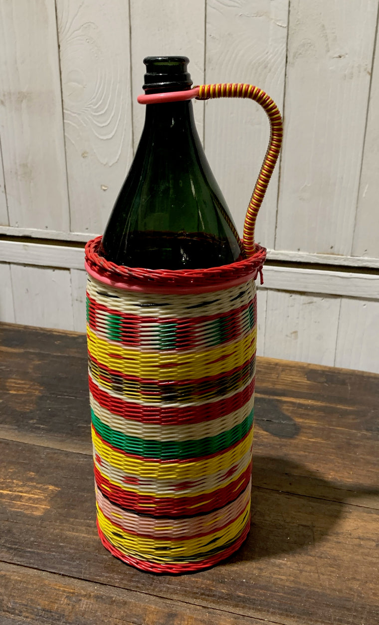 Vintage Plastic Woven  Beer Bottle  #4522