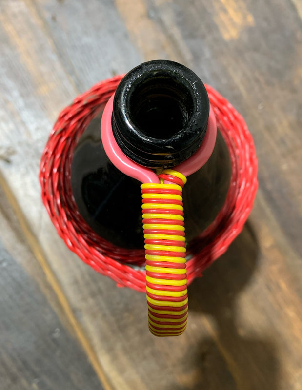 Vintage Plastic Woven  Beer Bottle  #4522