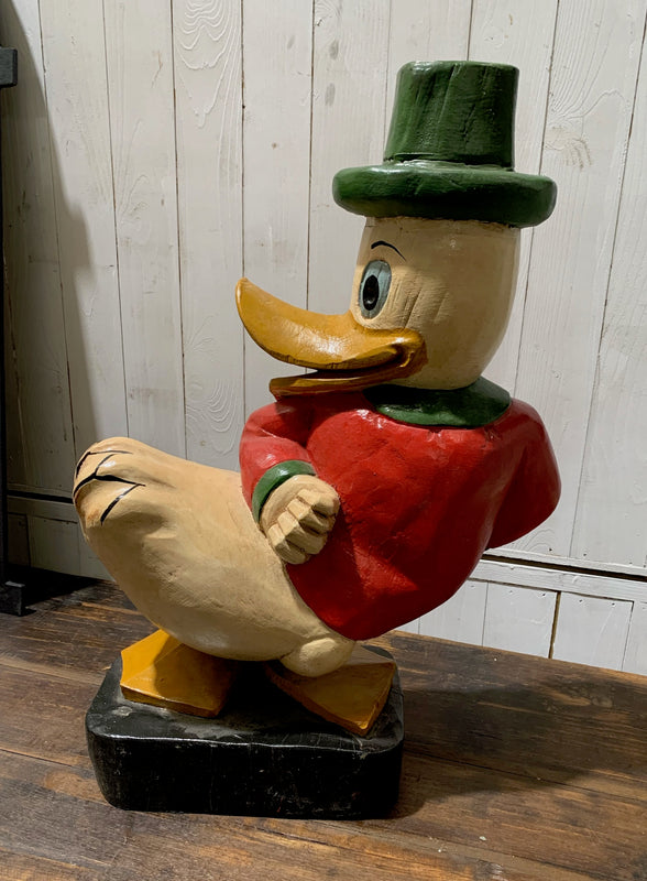 Vintage  Wood Carved Duck  #4528