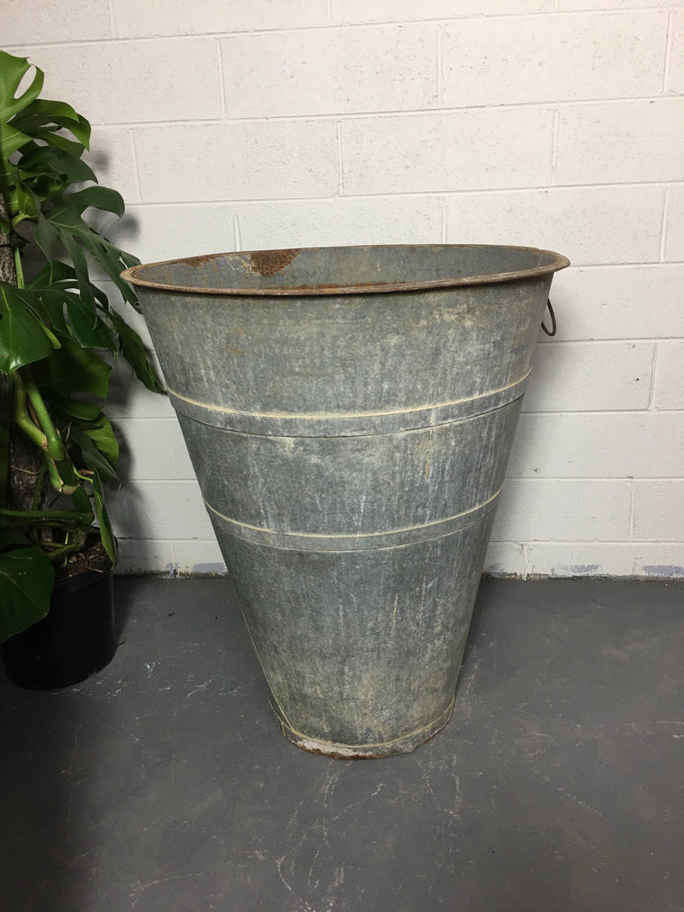 Vintage  Turkish Galvanised Olive  Bin #3244 (4) on hold Hannah