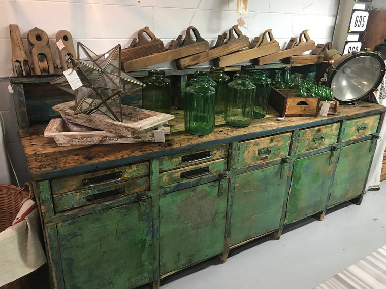 Vintage industrial European workbench table counter  kitchen island 2.6mt #2355 Byron