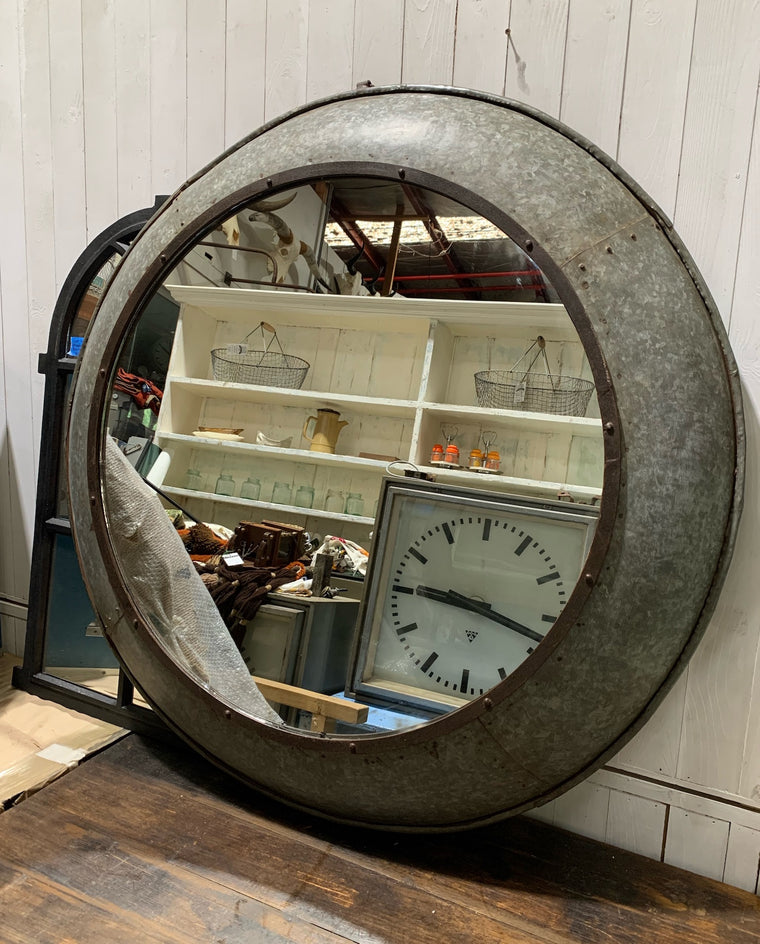 Vintage  Round Metal Mirror #4541
