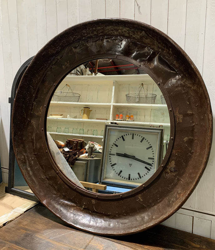 Vintage  Round Metal Mirror #4542