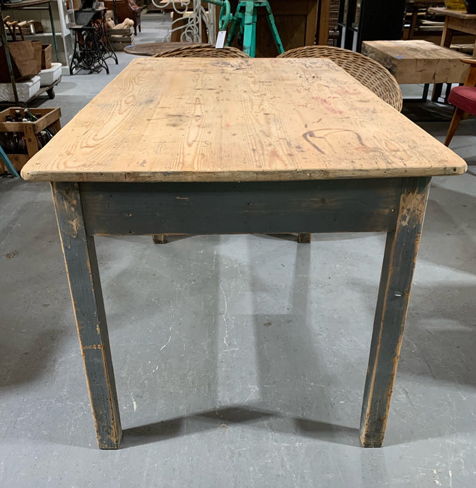 Vintage European Wooden Farmhouse  Kitchen Table  #4544  Byron