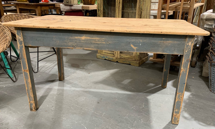 Vintage European Wooden Farmhouse  Kitchen Table  #4544  Byron