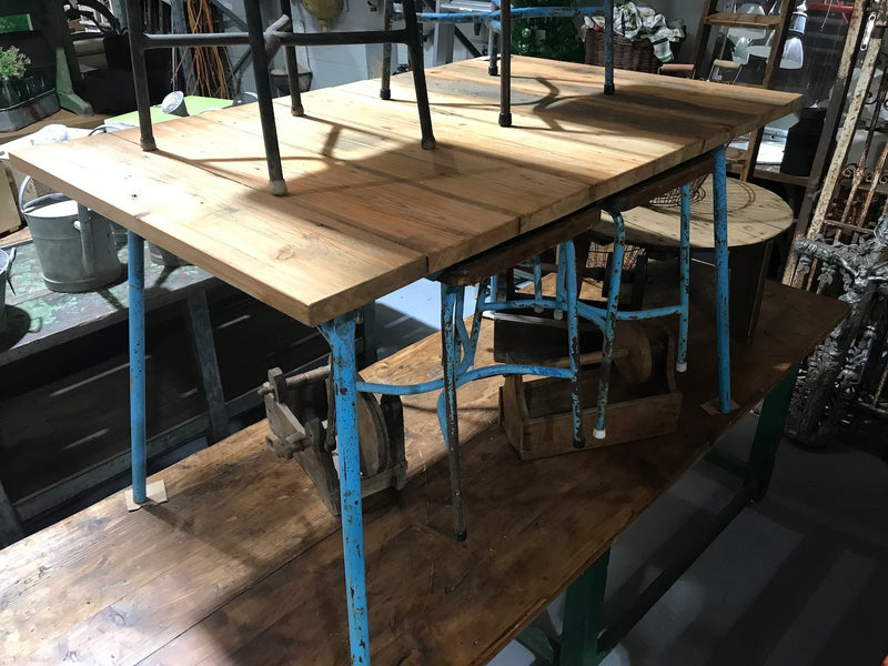 Vintage industrial European canteen table #2051