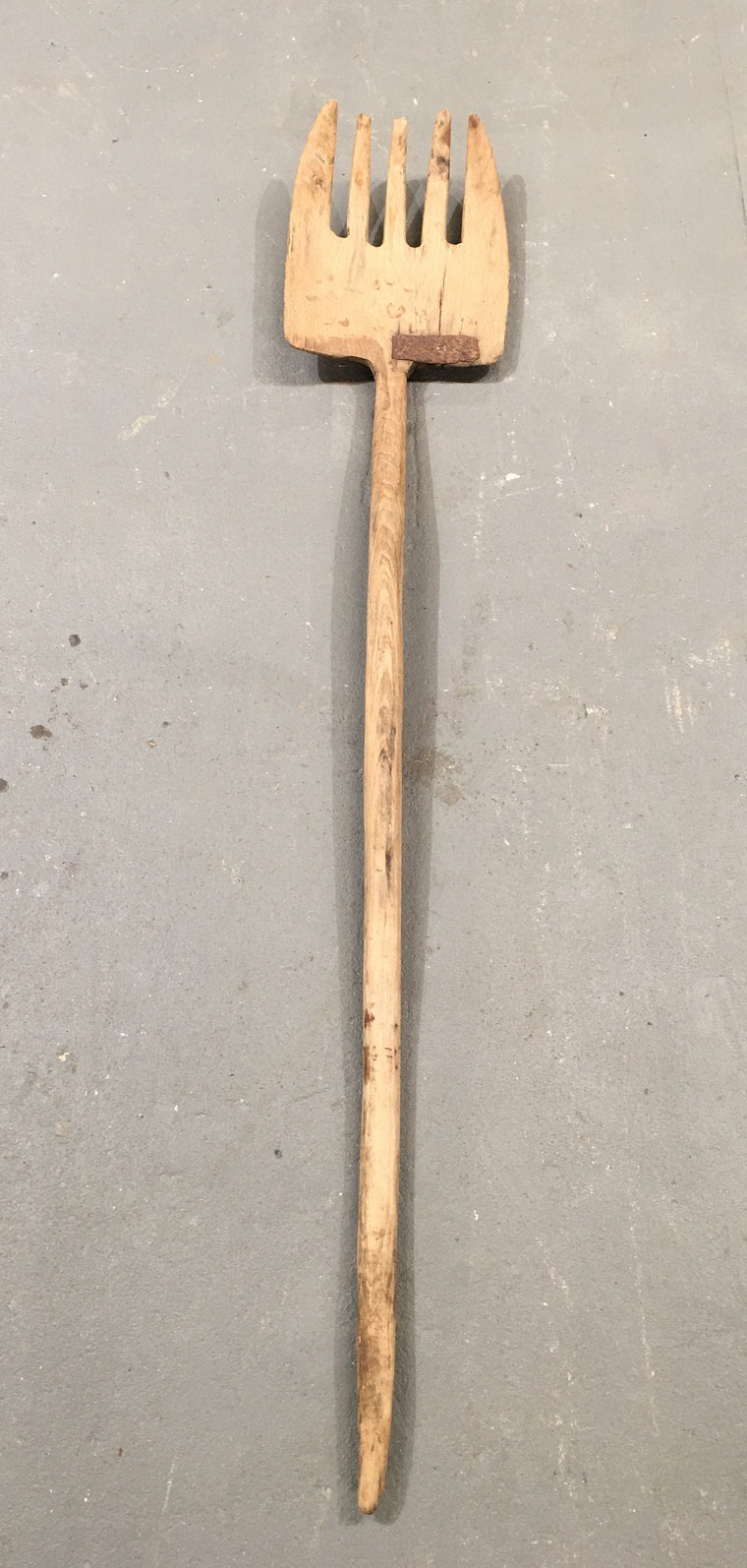 Vintage  European Wooden Grain Fork  #3251  (2)