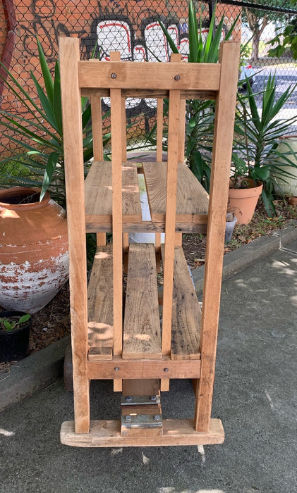 Vintage Wooden Shoe Rack Trolley  #4560