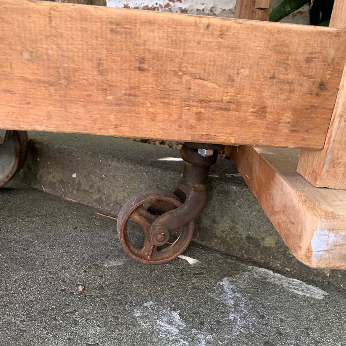 Vintage Wooden Shoe Rack Trolley  #4560