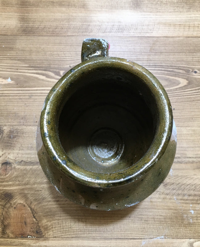 Vintage Turkish Terracotta Glazed  Pot #3253 (3)