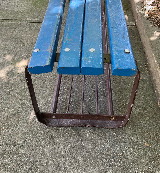 Vintage School Bench Seat with Shoe Rack #4564