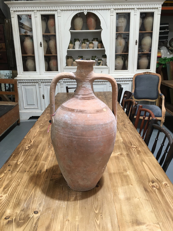 Vintage  Greek  Terracotta 2 Handle Olive Oil Pot #3255  (2)  on hold Hannah