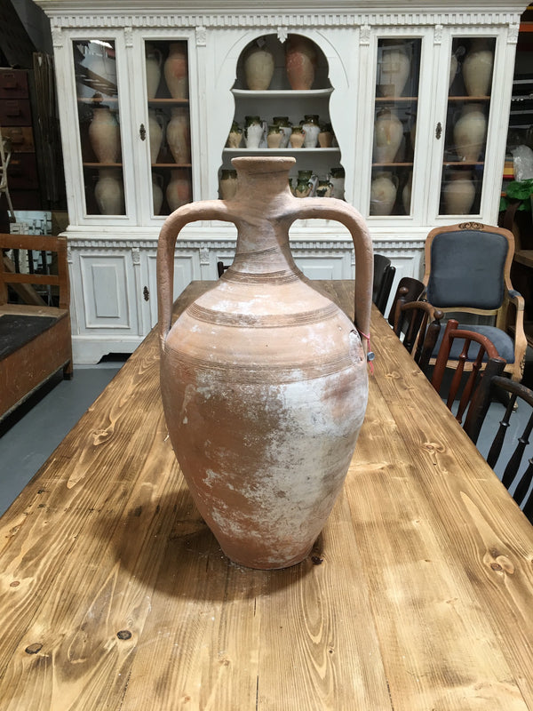 Vintage  Greek  Terracotta 2 Handle Olive Oil Pot #3255  (2)  on hold Hannah
