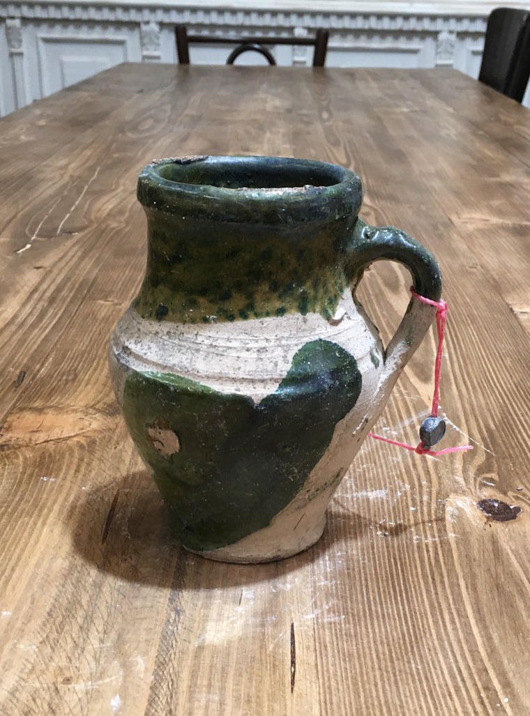 Vintage Turkish Terracotta Glazed  Pot #3256 (1)