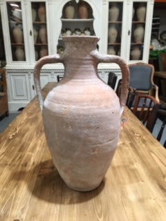 Vintage  Greek  Terracotta 2 Handle Olive Oil Pot #3255  (3)