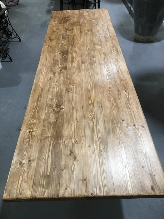 Vintage Europan Cast Iron/Baltic Pine  Kitchen Table #3257 (1)