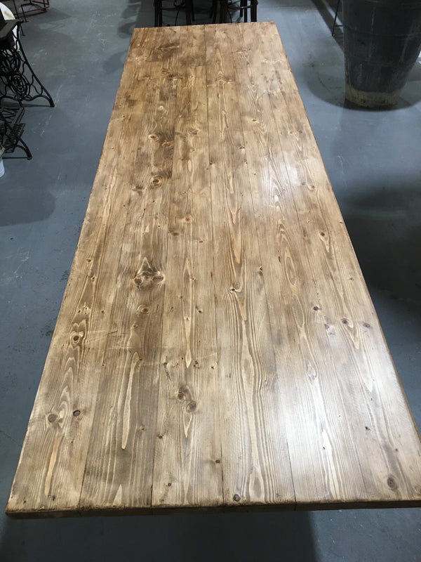 Vintage Europan Cast Iron/Baltic Pine  Kitchen Table #3257 (1)