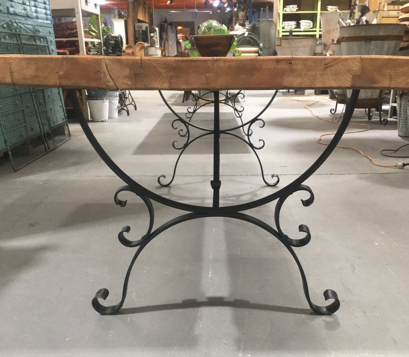 Vintage Europan Cast Iron/Baltic Pine  Kitchen Table #3257 (1)