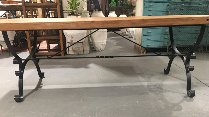 Vintage Europan Cast Iron/Baltic Pine  Kitchen Table #3257 (1)