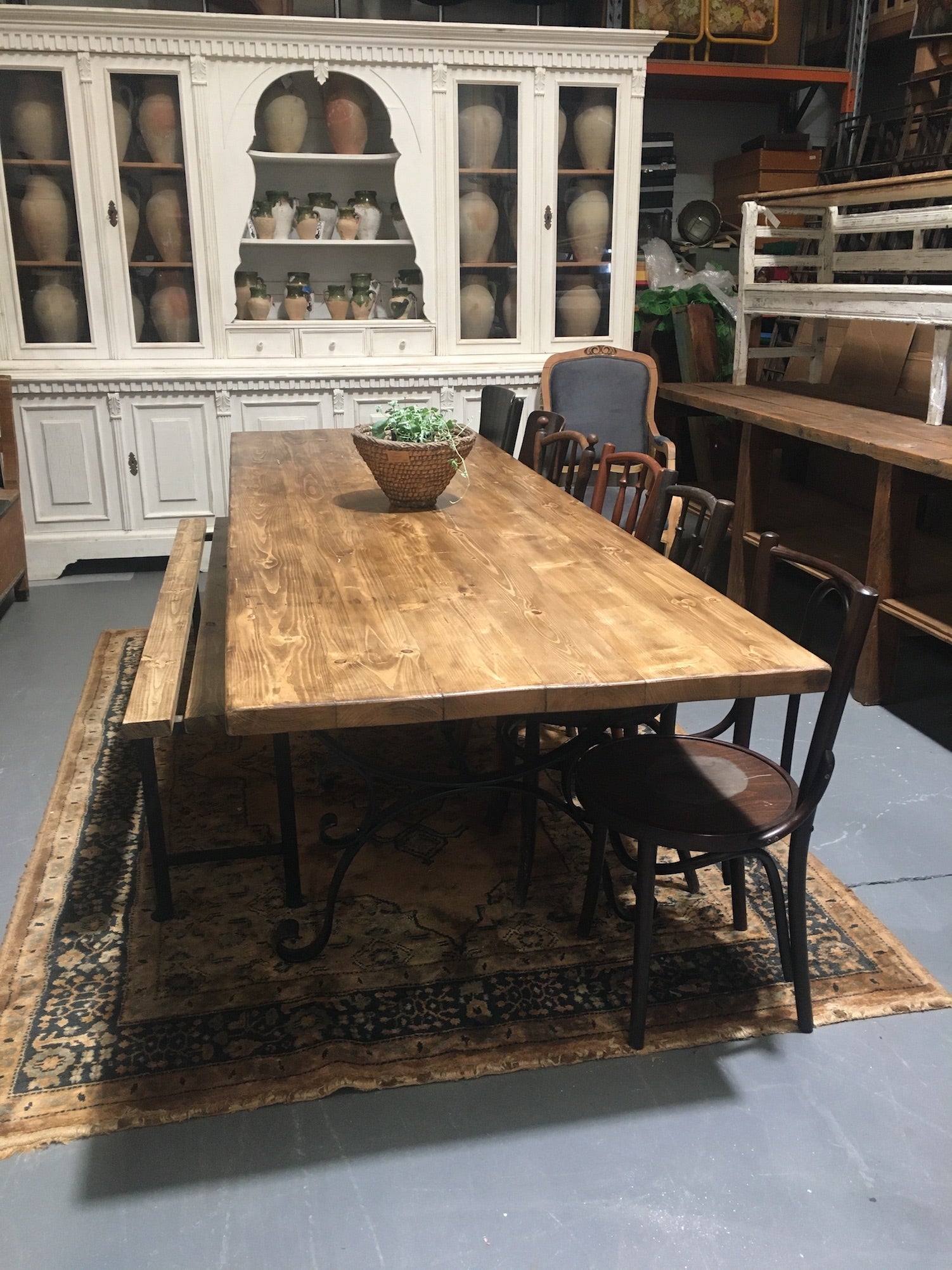 Vintage Europan Cast Iron/Baltic Pine  Kitchen Table #3257 (3)