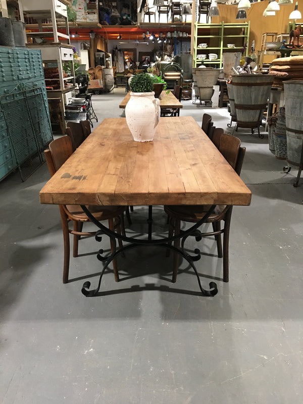 Vintage Europan Cast Iron/Baltic Pine  Kitchen Table #3257 (4)